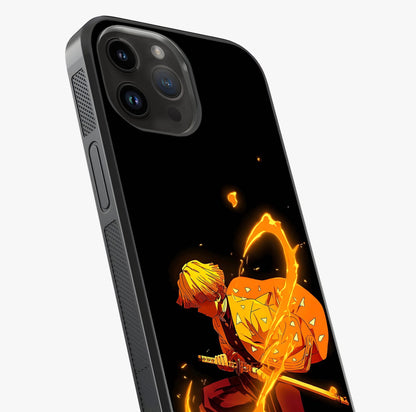 Thunder Flame Execution Glass Case captured at a warm angle highlighting gloss, texture and premium glass finish.