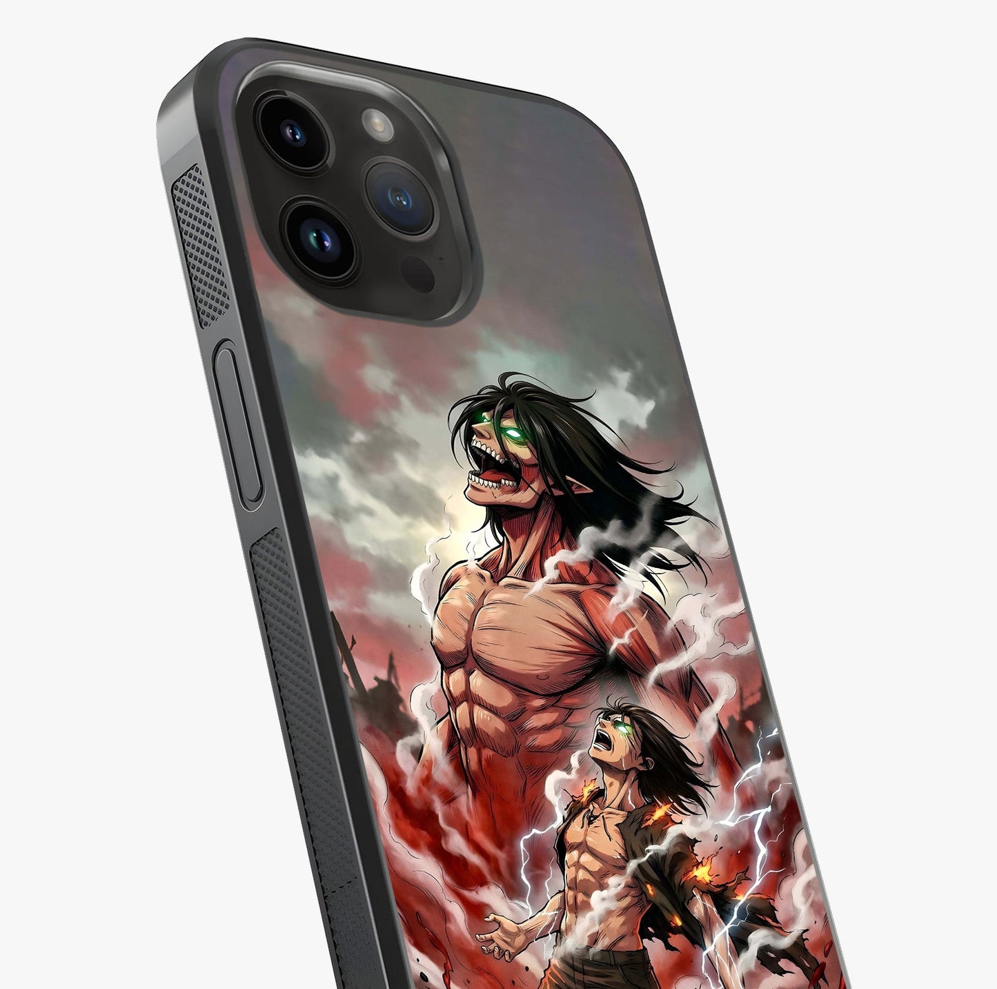 Titan Awakening Fury Glass Case captured at a warm angle highlighting gloss, texture and premium glass finish.