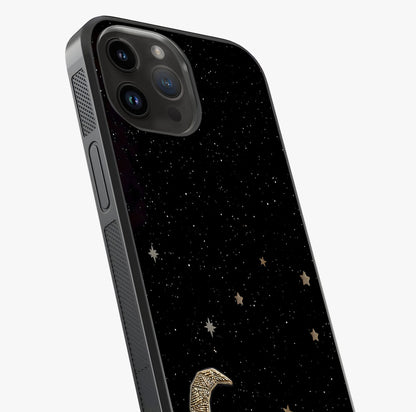 Twinkle Star With Half Moon Glass Case captured at a warm angle highlighting gloss, texture and premium glass finish.