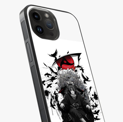 Uchiha Shadow Throne Glass Case captured at a warm angle highlighting gloss, texture and premium glass finish.