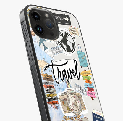 Wanderlust Journal Glass Case captured at a warm angle highlighting gloss, texture and premium glass finish.