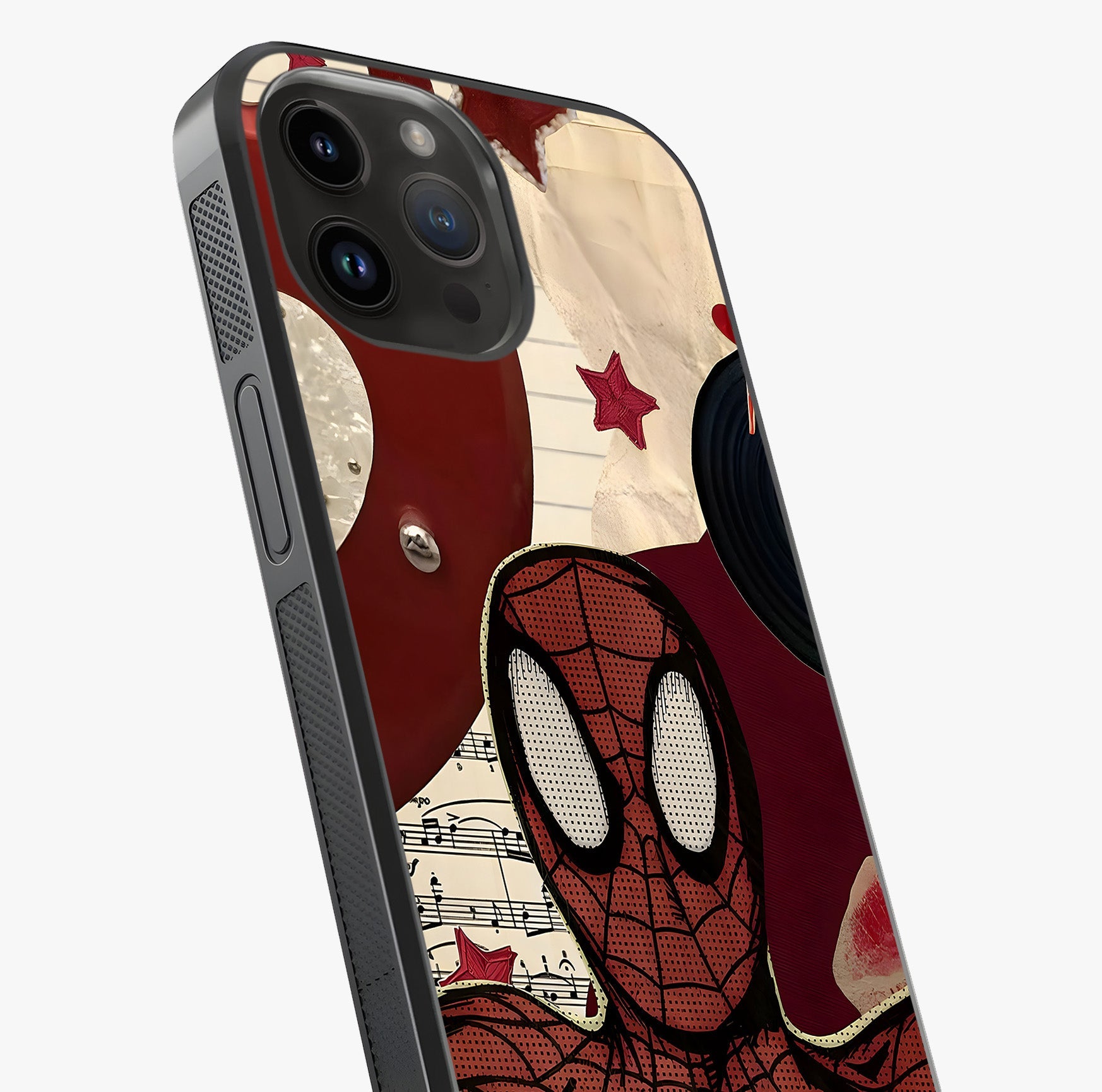 Web Warrior Vibes Glass Case captured at a warm angle highlighting gloss, texture and premium glass finish.