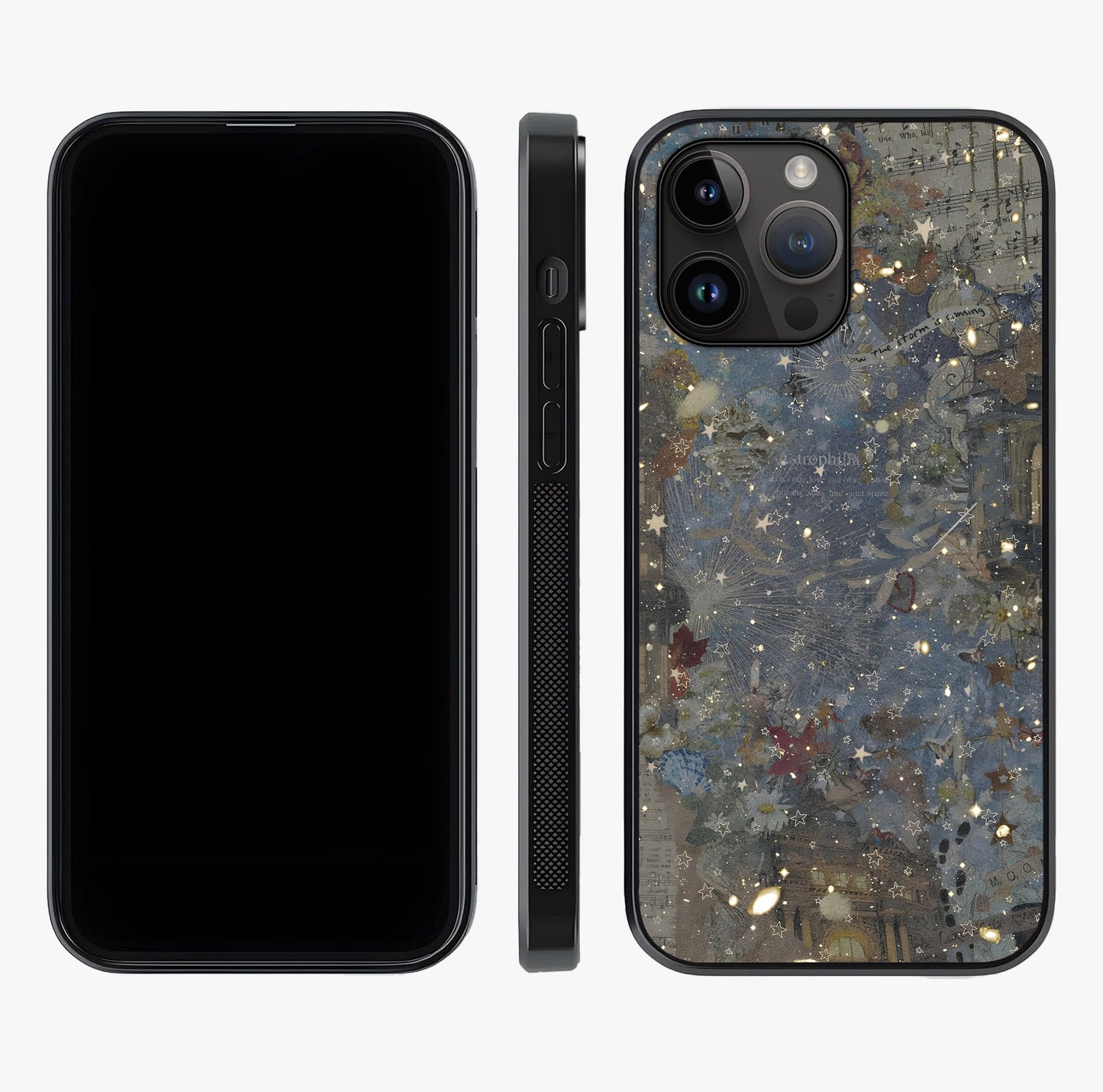 Aesthetic Astrolophia Glass Case displayed upright for full design visibility and premium finish.