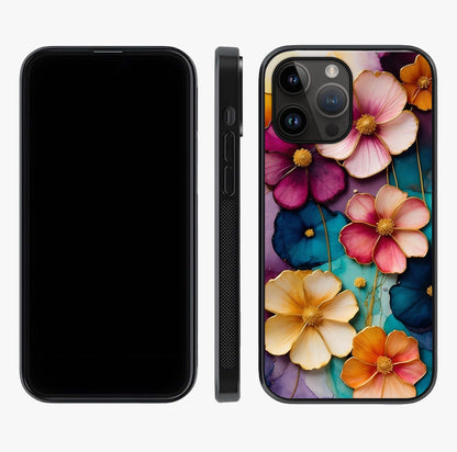 Artlyn Grace Flower Pattern Glass Case displayed upright for full design visibility and premium finish.