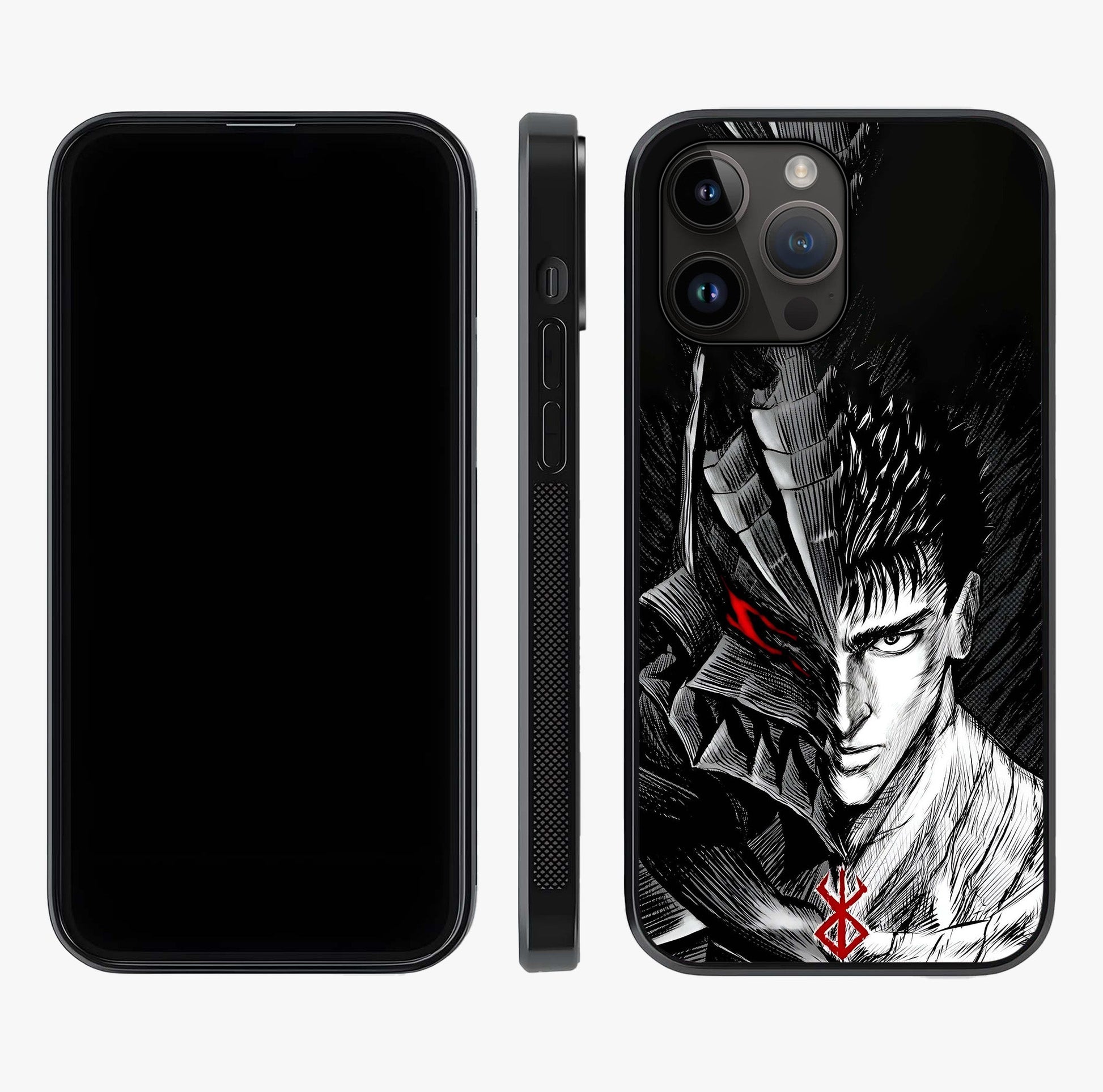 Berserker Blood Oath Glass Case displayed upright for full design visibility and premium finish.