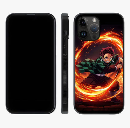 Blazing Sword Resolve Glass Case displayed upright for full design visibility and premium finish.