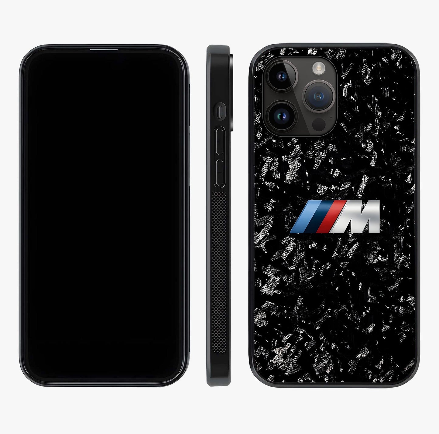 Carbon Speed Mark Glass Case displayed upright for full design visibility and premium finish.