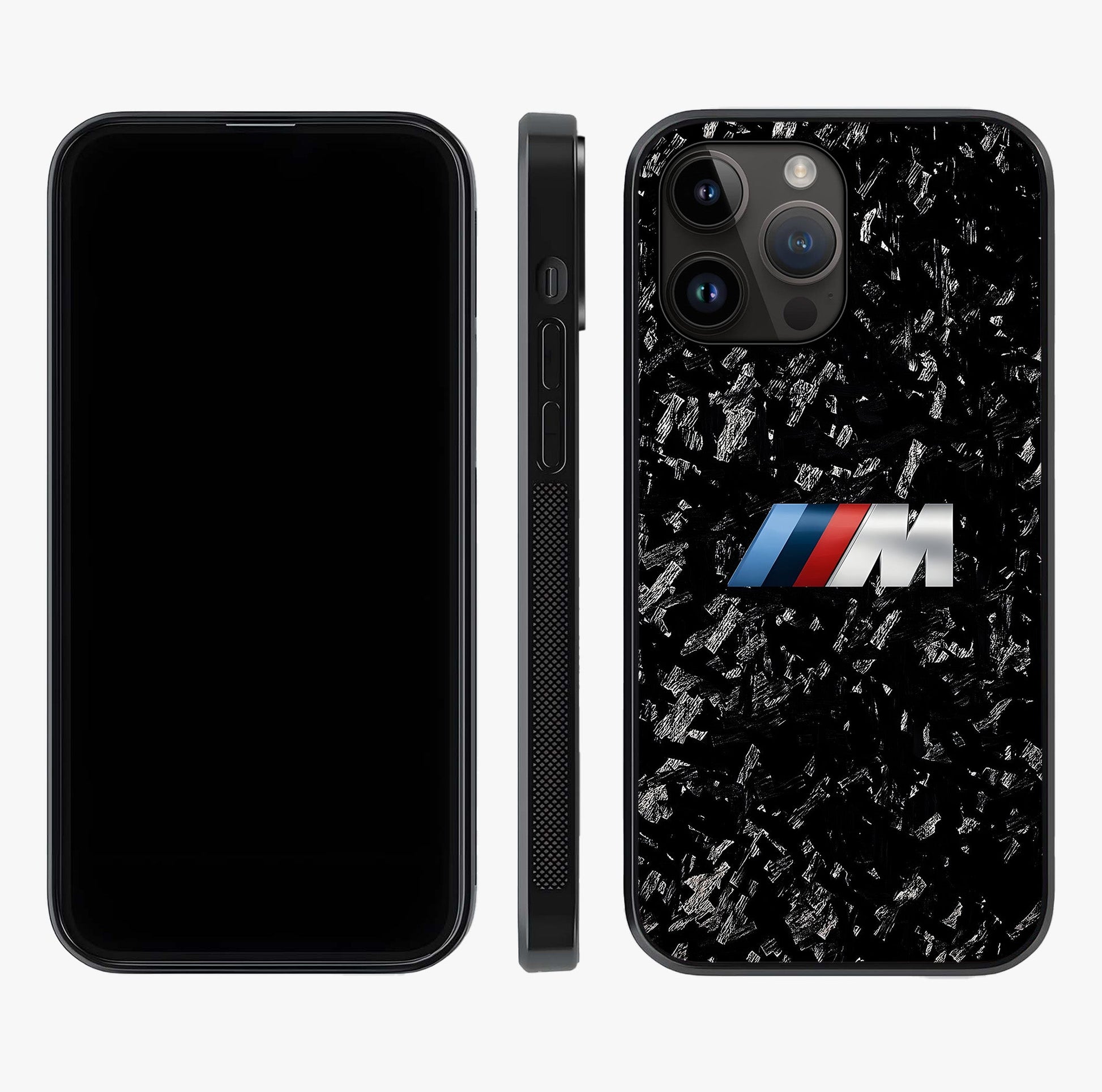 Carbon Speed Mark Glass Case displayed upright for full design visibility and premium finish.