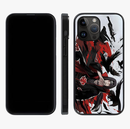 Crimson Crow Illusion Glass Case displayed upright for full design visibility and premium finish.