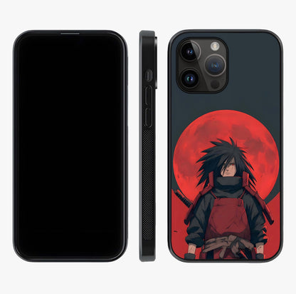Crimson Moon Warlord Glass Case displayed upright for full design visibility and premium finish.