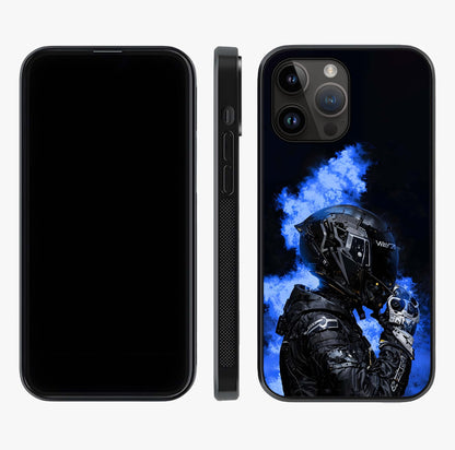 Cyber Sentinel Protocol Glass Case displayed upright for full design visibility and premium finish.