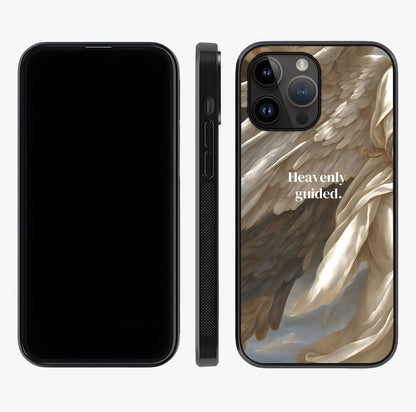 Divine Winged Grace Glass Case displayed upright for full design visibility and premium finish.