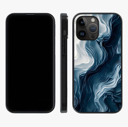 Ethereal Paper Marble Glass Case displayed upright for full design visibility and premium finish.