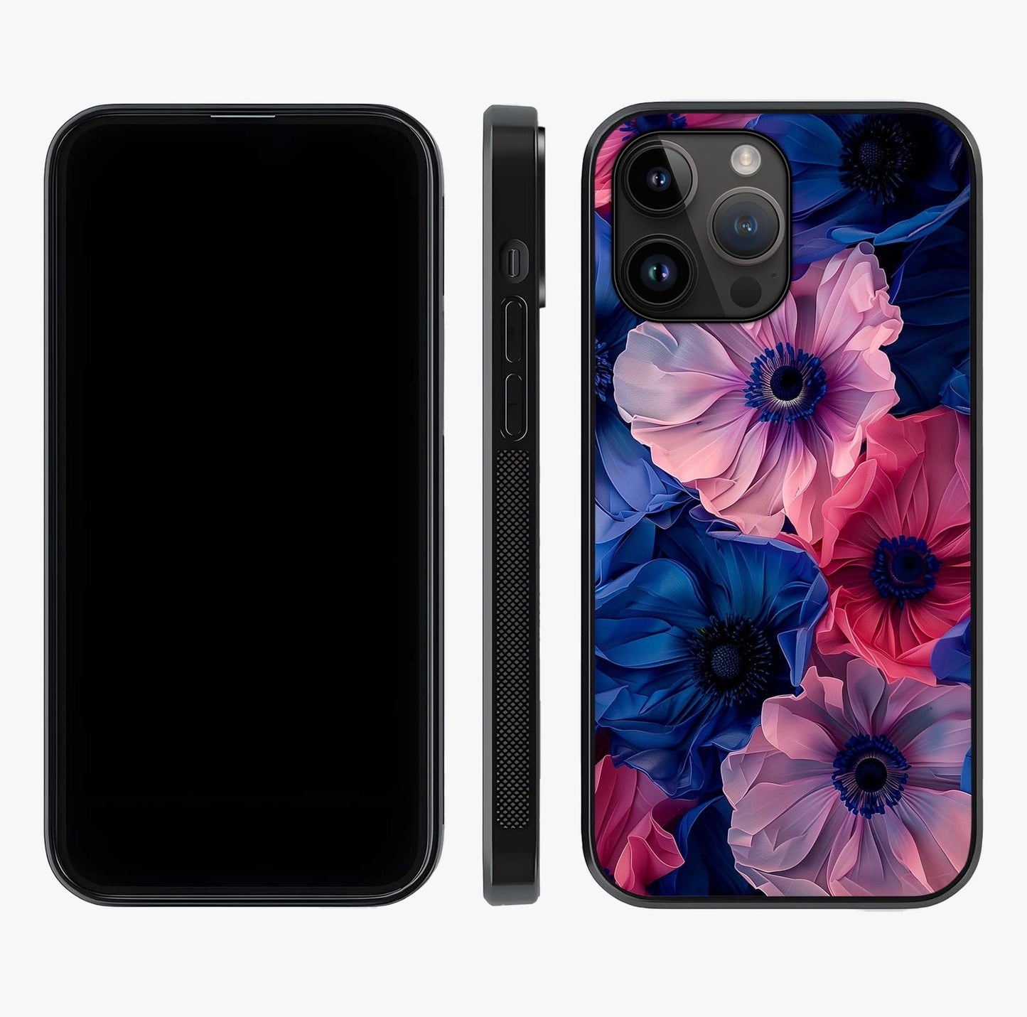 Flower Paper Art Pattern Glass Case displayed upright for full design visibility and premium finish.