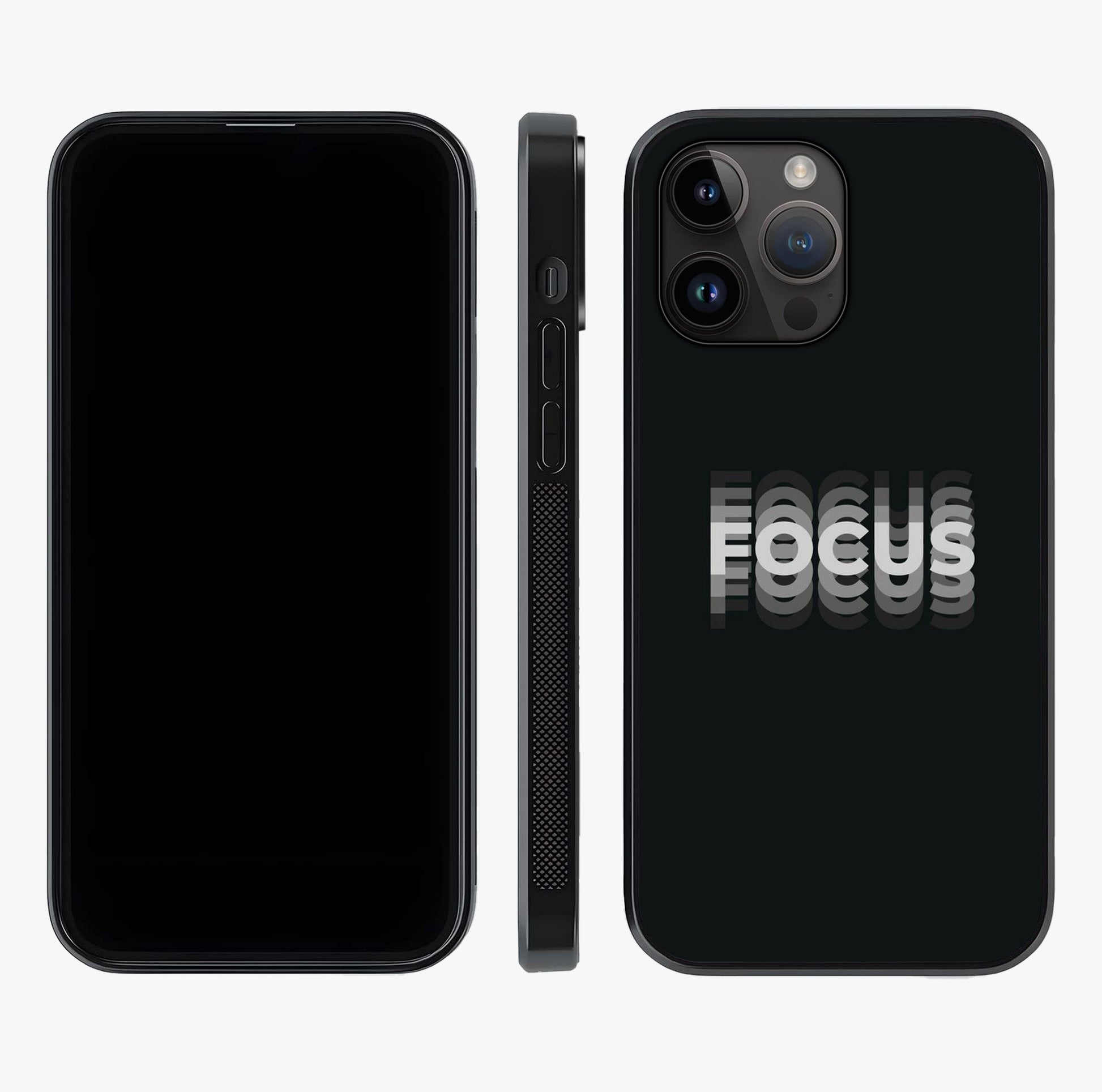 Focus Mode On Glass Case displayed upright for full design visibility and premium finish.