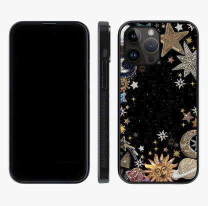 Galactic Jewel Stars Glass Case displayed upright for full design visibility and premium finish.
