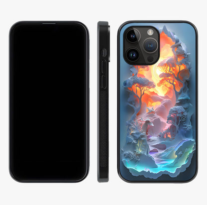 Glow Forest Portal Glass Case displayed upright for full design visibility and premium finish.