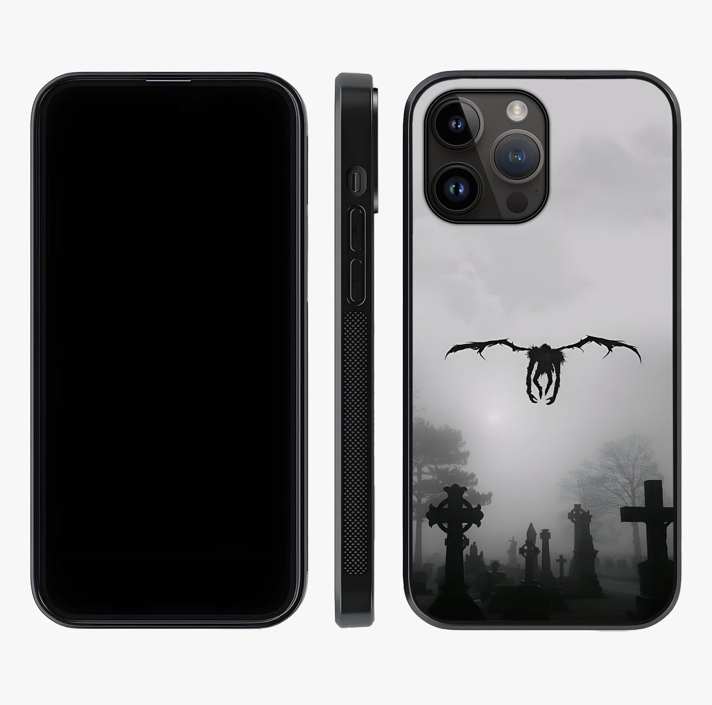 Graveyard Shadow Descent Glass Case displayed upright for full design visibility and premium finish.