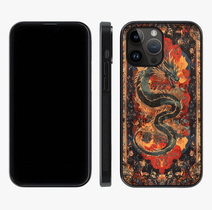 Inferno Dragon Soul Glass Case displayed upright for full design visibility and premium finish.