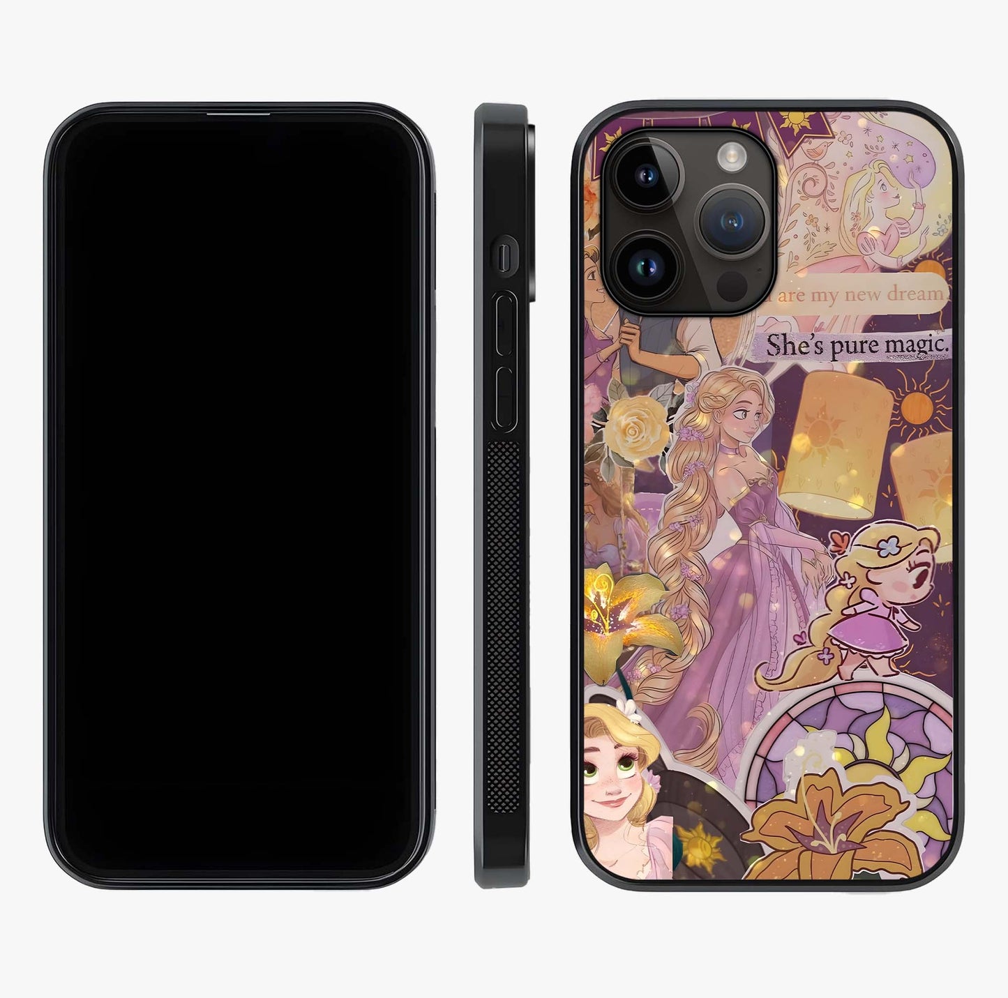 Magical Tangled Dream Glass Case displayed upright for full design visibility and premium finish.