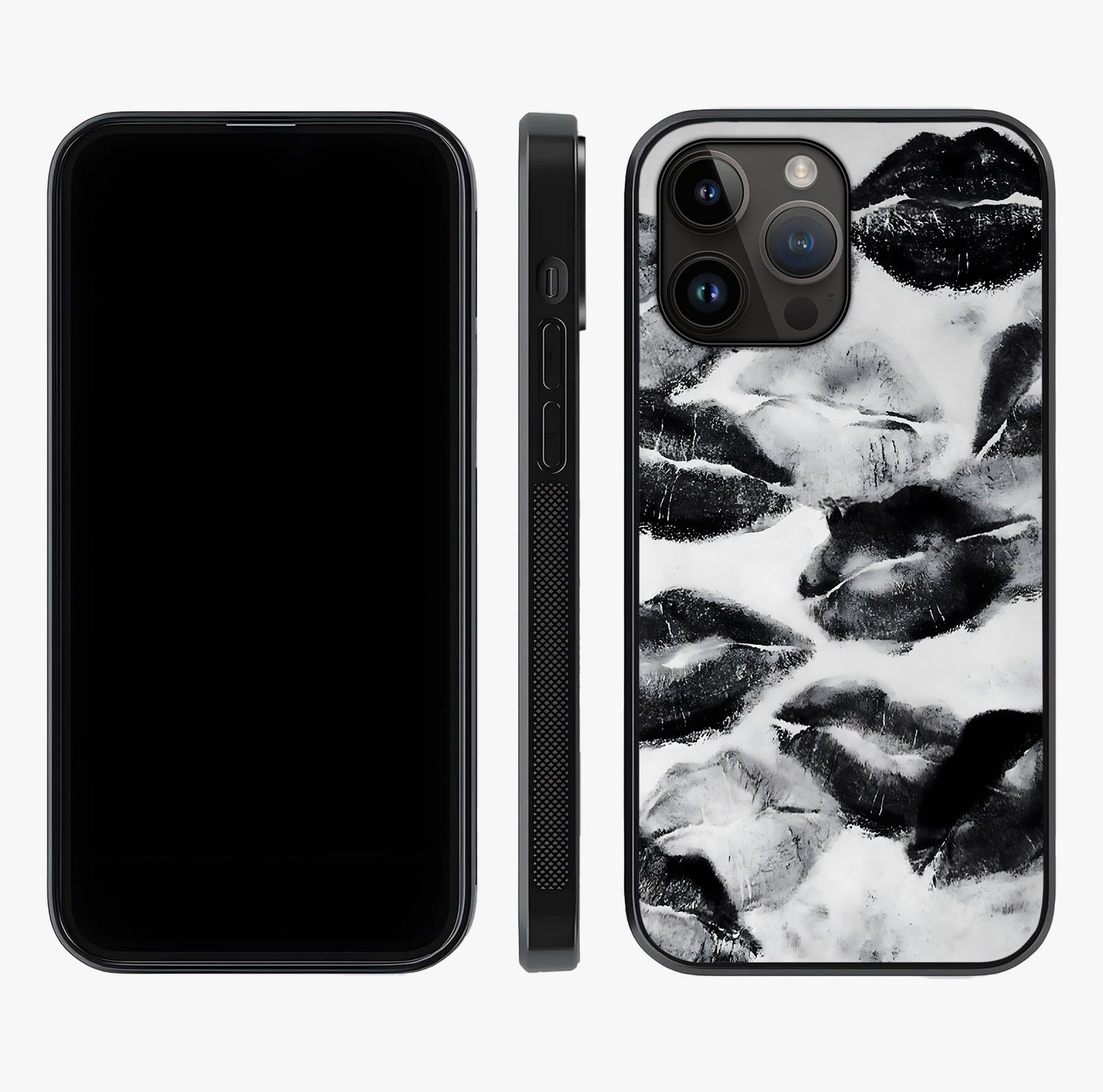 Midnight Kiss Marks Glass Case displayed upright for full design visibility and premium finish.