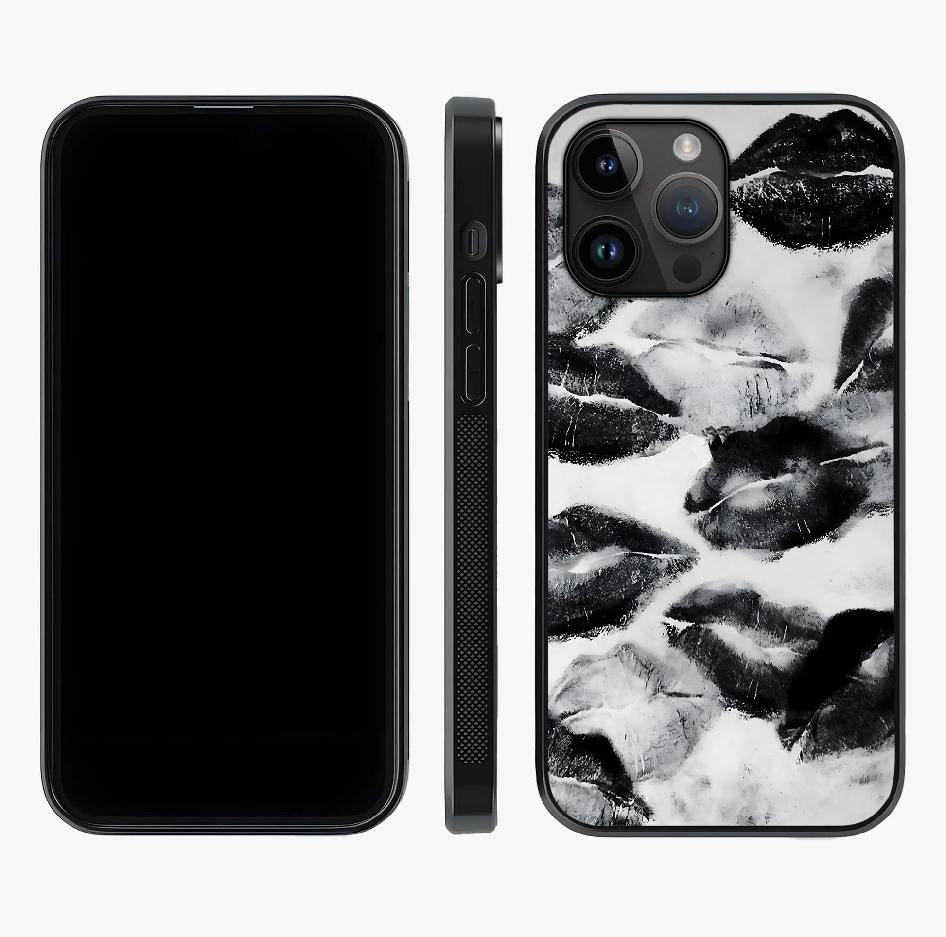 Midnight Kiss Marks Glass Case displayed upright for full design visibility and premium finish.