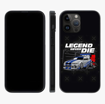 Midnight Racing Legacy Glass Case displayed upright for full design visibility and premium finish.