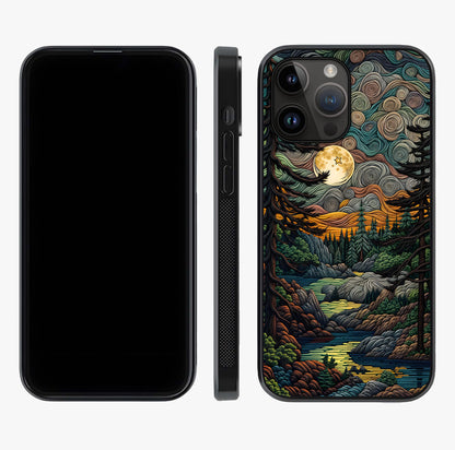 Moonlight Forest Dream Glass Case displayed upright for full design visibility and premium finish.
