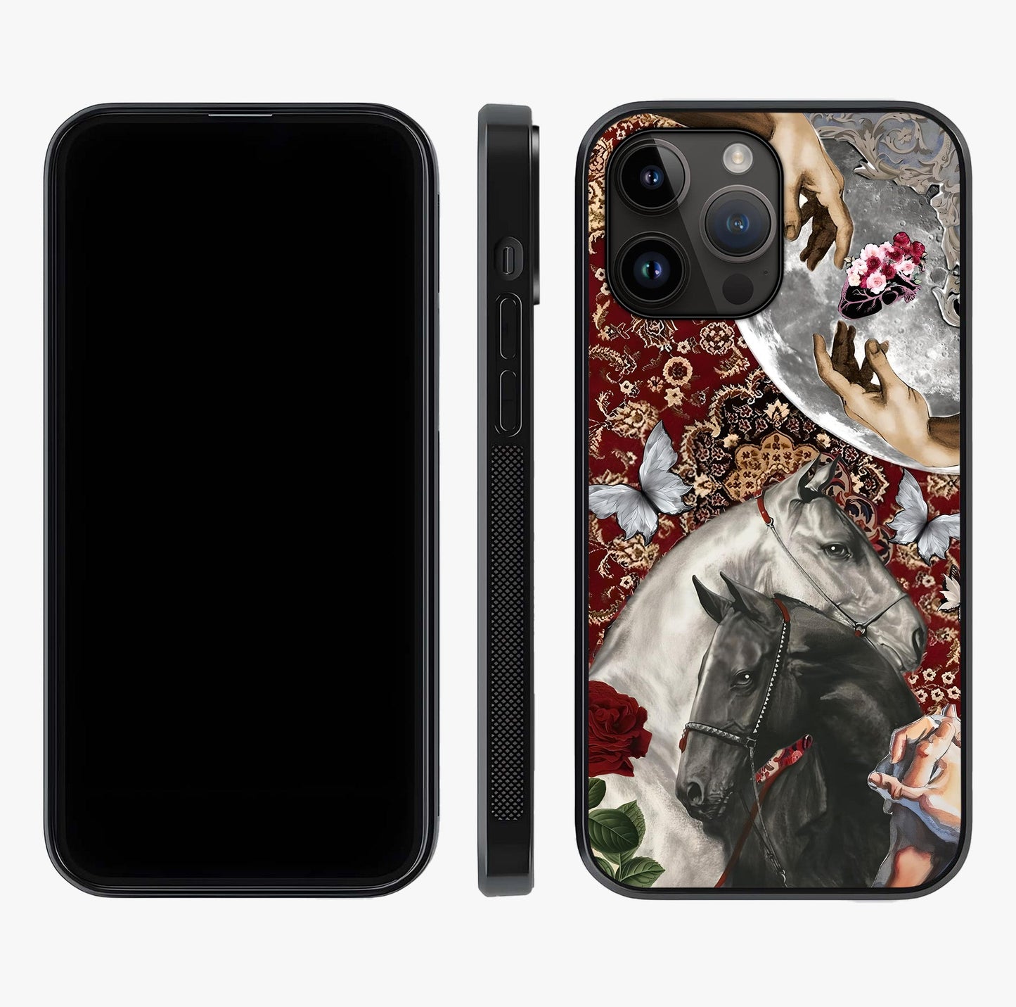 Moonlit Royal Stallion Glass Case displayed upright for full design visibility and premium finish.