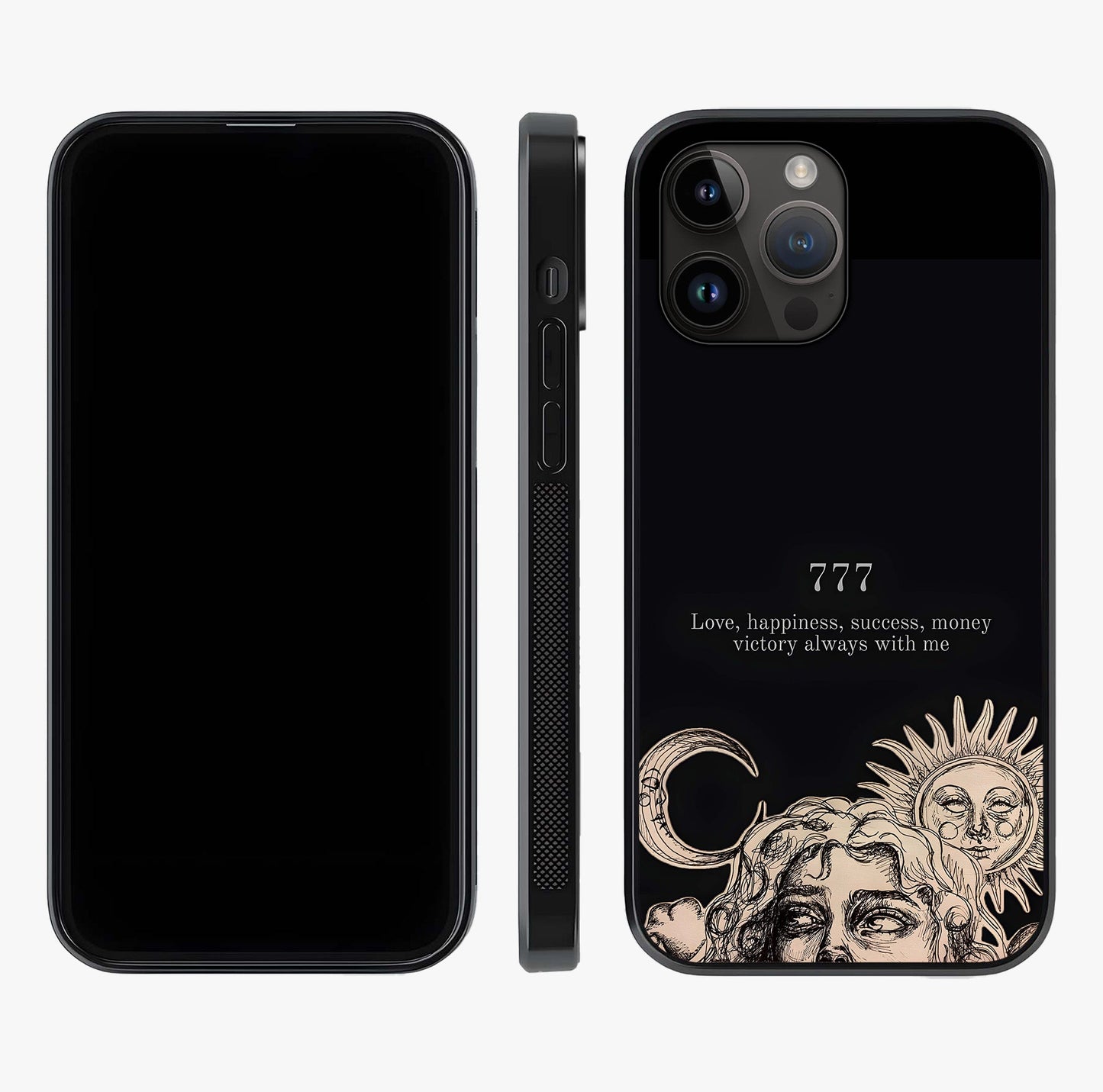 Mystic Victory Aura Glass Case displayed upright for full design visibility and premium finish.