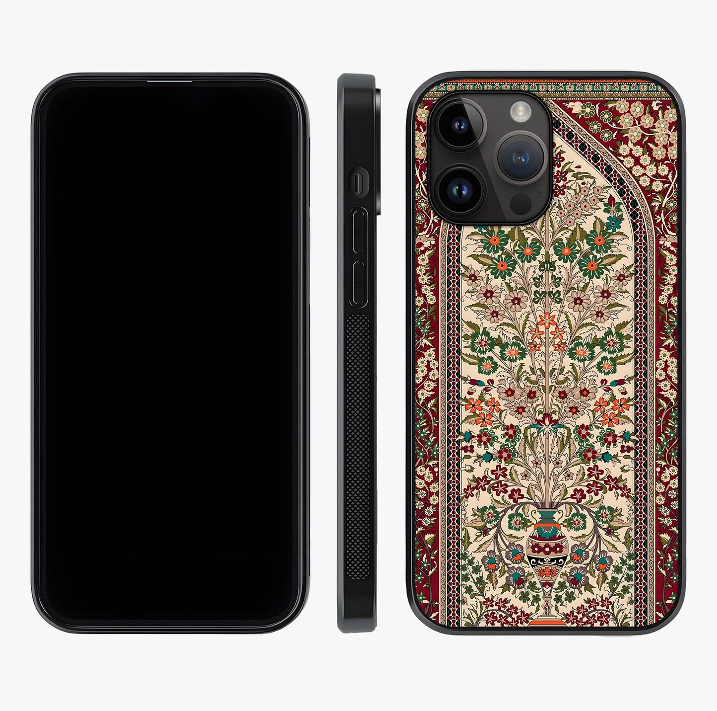 Persian Inspired Glass Case displayed upright for full design visibility and premium finish.