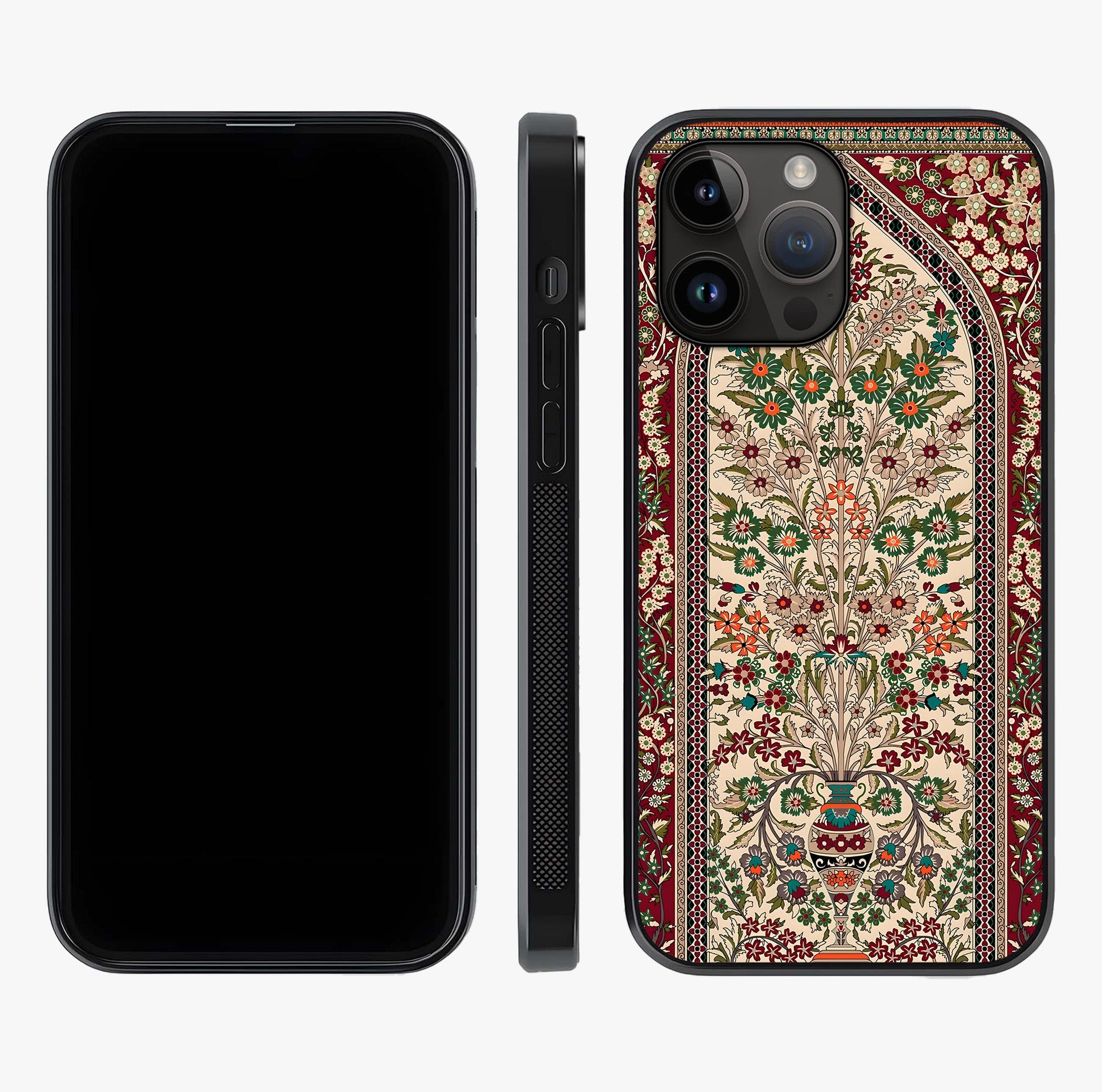 Persian Inspired Glass Case displayed upright for full design visibility and premium finish.