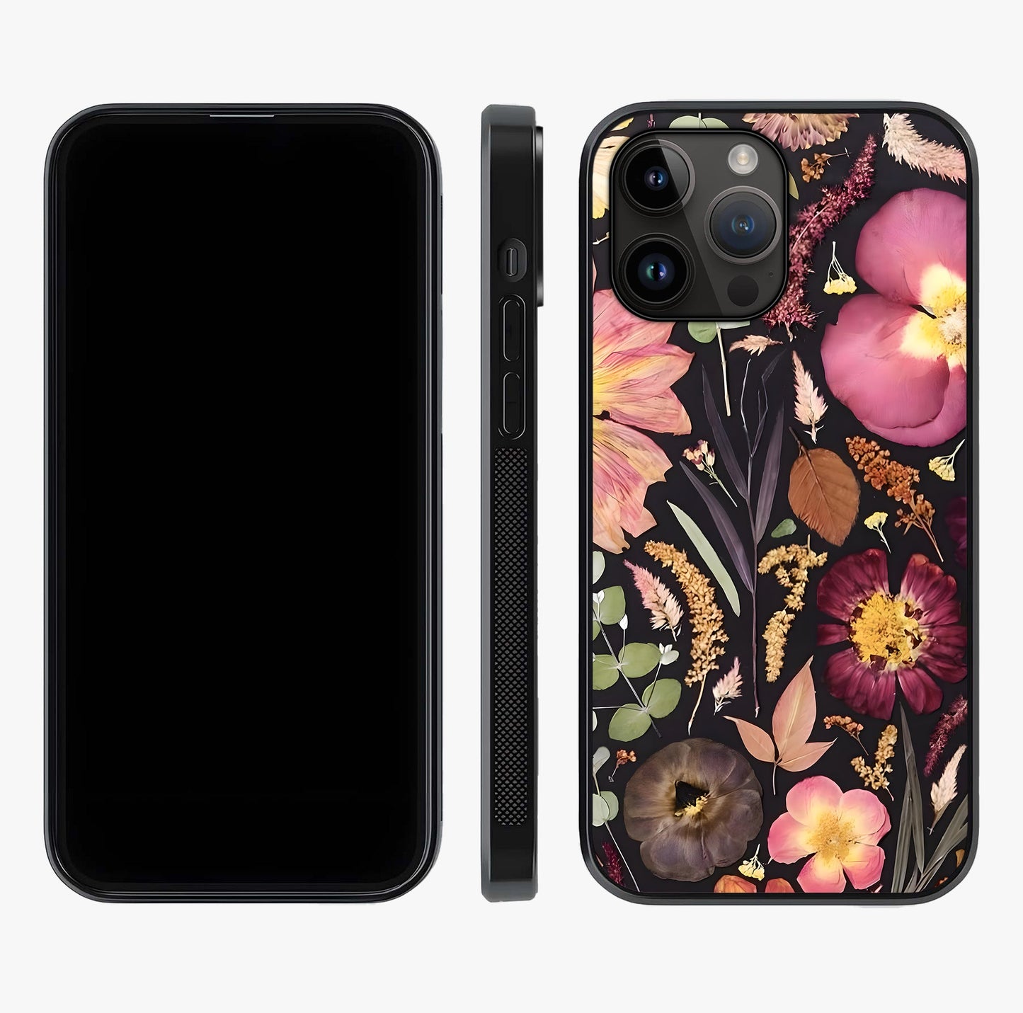 Petal Dream Tapestry Glass Case displayed upright for full design visibility and premium finish.