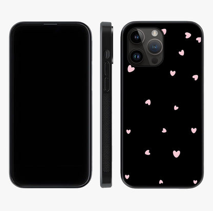 Pink Love Drops Glass Case displayed upright for full design visibility and premium finish.