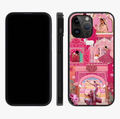 Pink Palace Muse Glass Case displayed upright for full design visibility and premium finish.