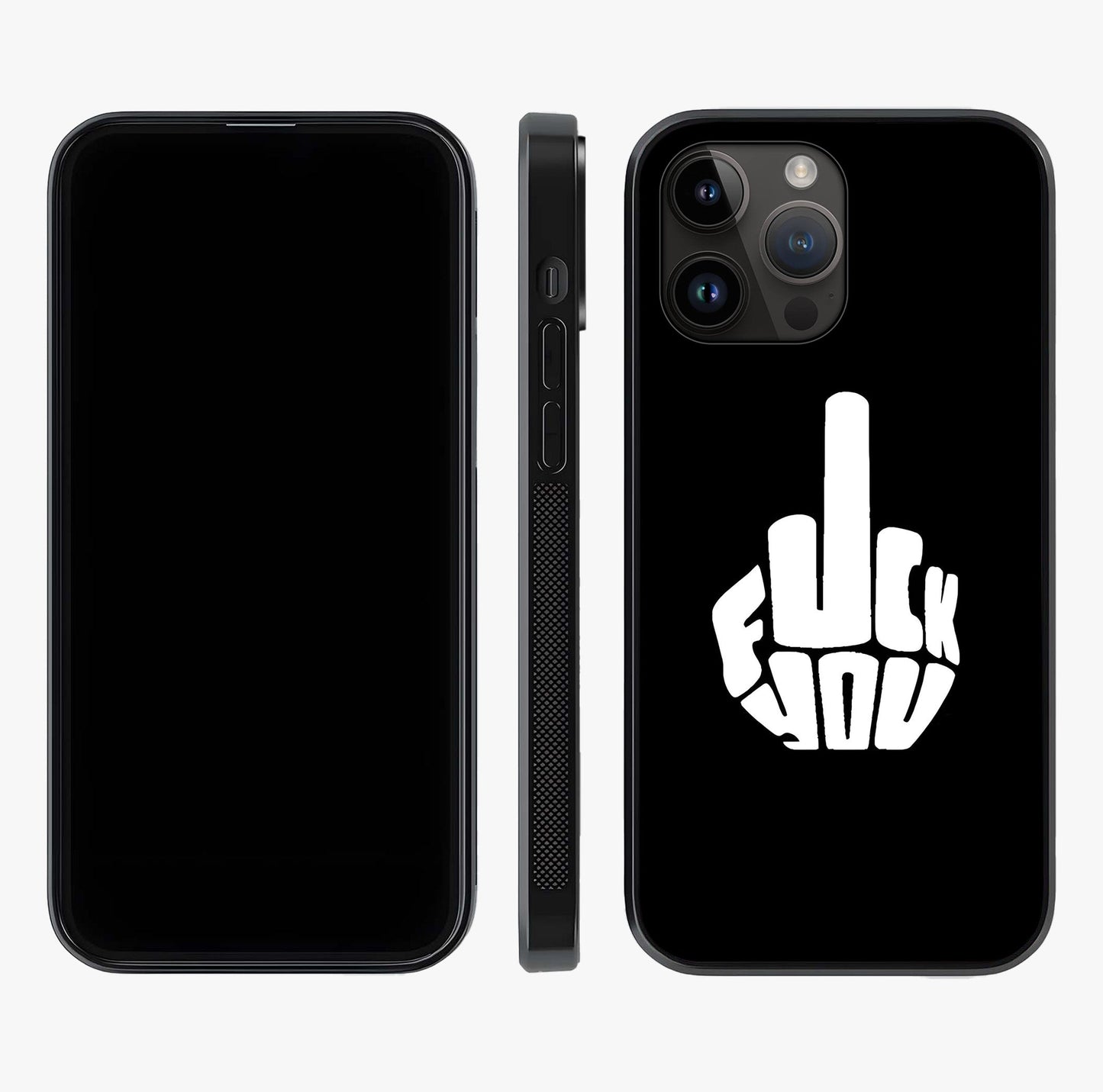 Rebel Mode On Glass Case displayed upright for full design visibility and premium finish.