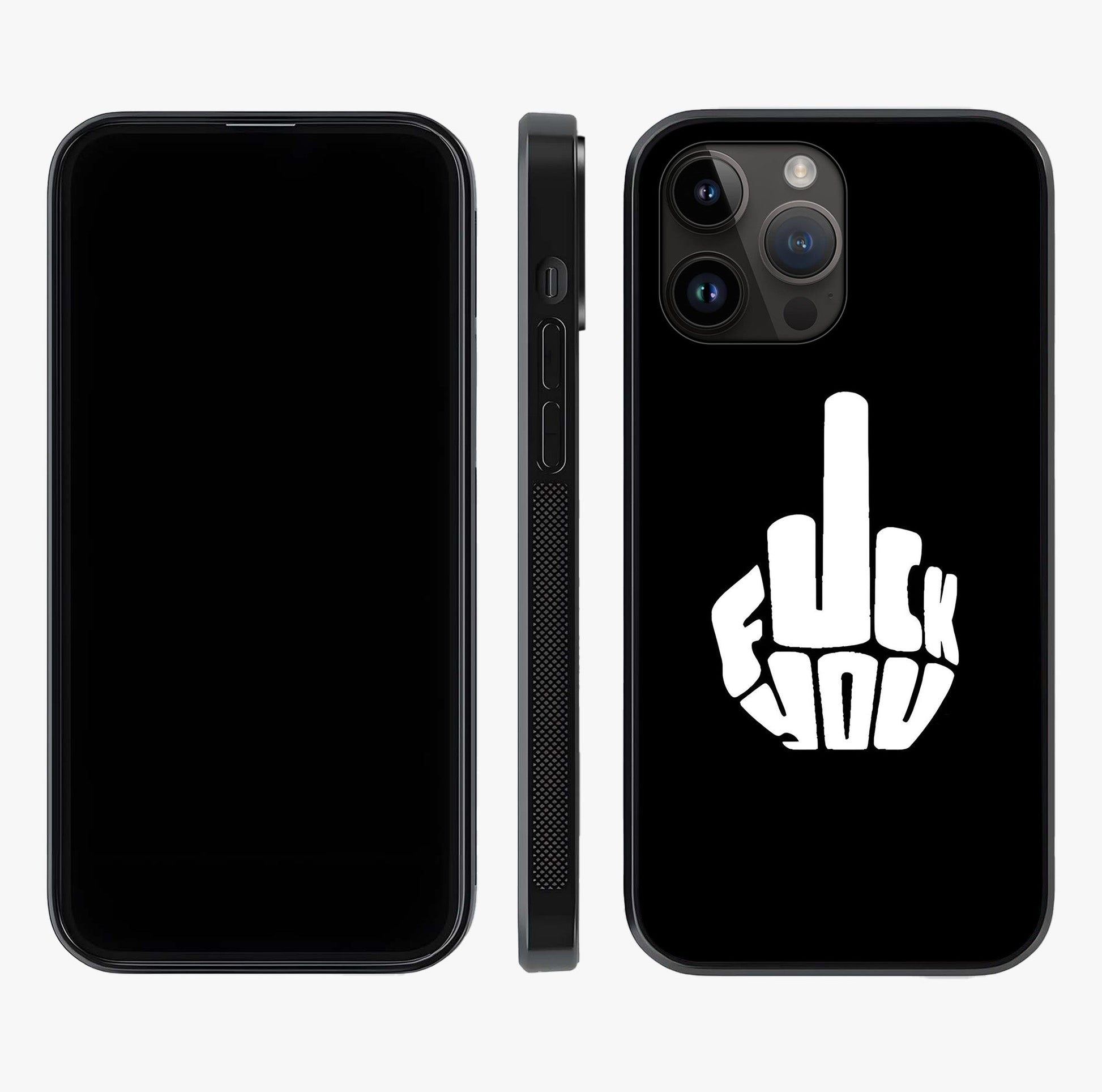 Rebel Mode On Glass Case displayed upright for full design visibility and premium finish.