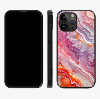 Rose Quartz Marble Glass Case displayed upright for full design visibility and premium finish.