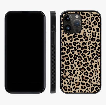 Savage Chic Pattern Glass Case displayed upright for full design visibility and premium finish.