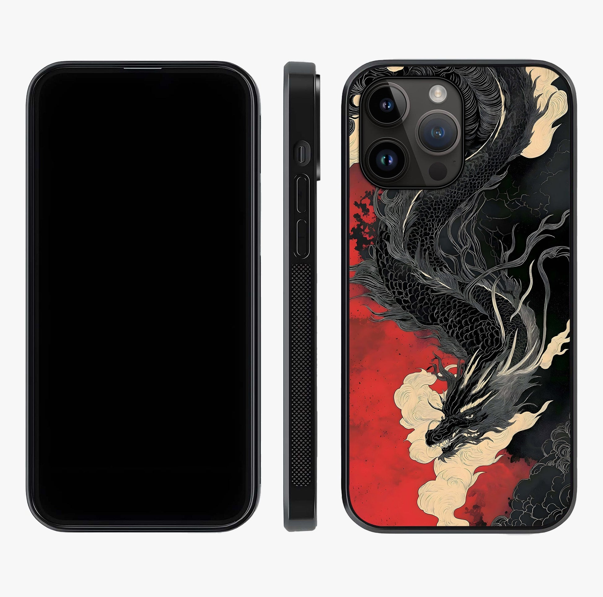 Shadow Dragon Fury Glass Case displayed upright for full design visibility and premium finish.
