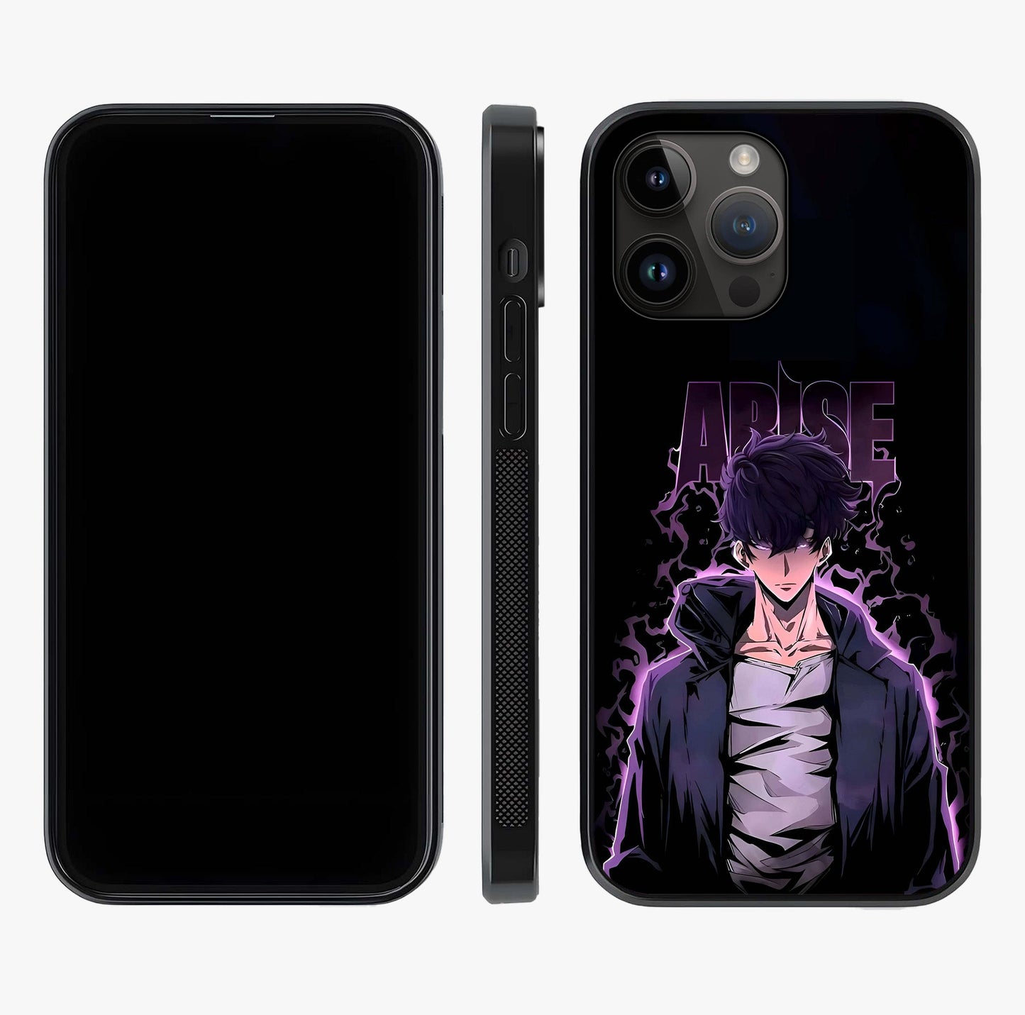 Shadow Monarch Awakening Glass Case displayed upright for full design visibility and premium finish.