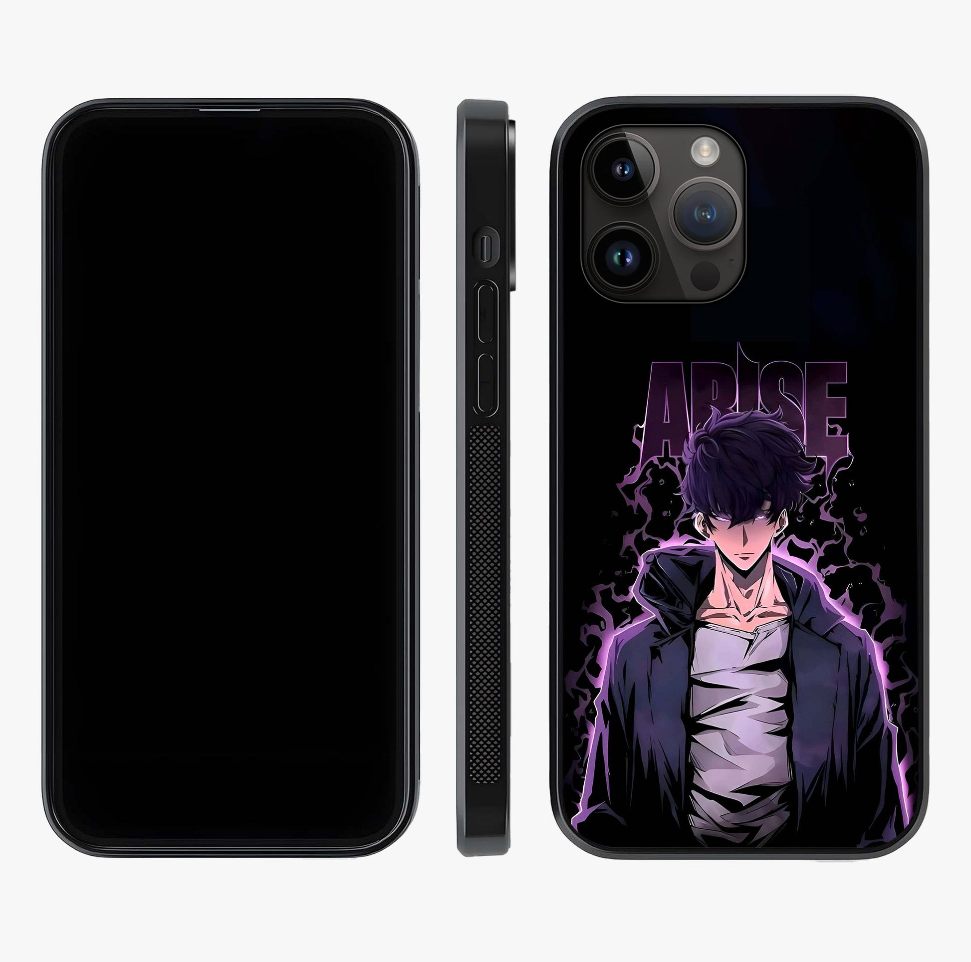 Shadow Monarch Awakening Glass Case displayed upright for full design visibility and premium finish.