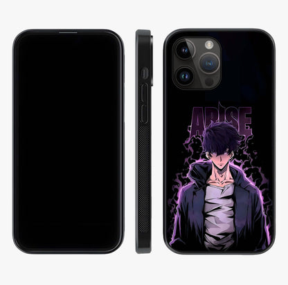 Shadow Monarch Awakening Glass Case displayed upright for full design visibility and premium finish.