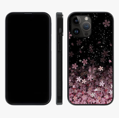 Small Starry Flowers Glass Case displayed upright for full design visibility and premium finish.