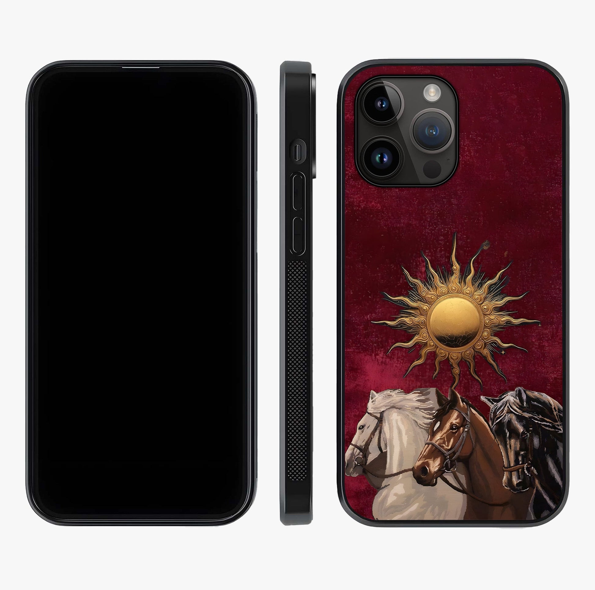 Solar Riders Glass Case displayed upright for full design visibility and premium finish.