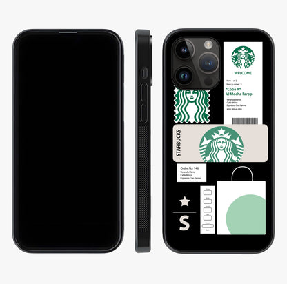 Starbucks Mocha Glass Case displayed upright for full design visibility and premium finish.