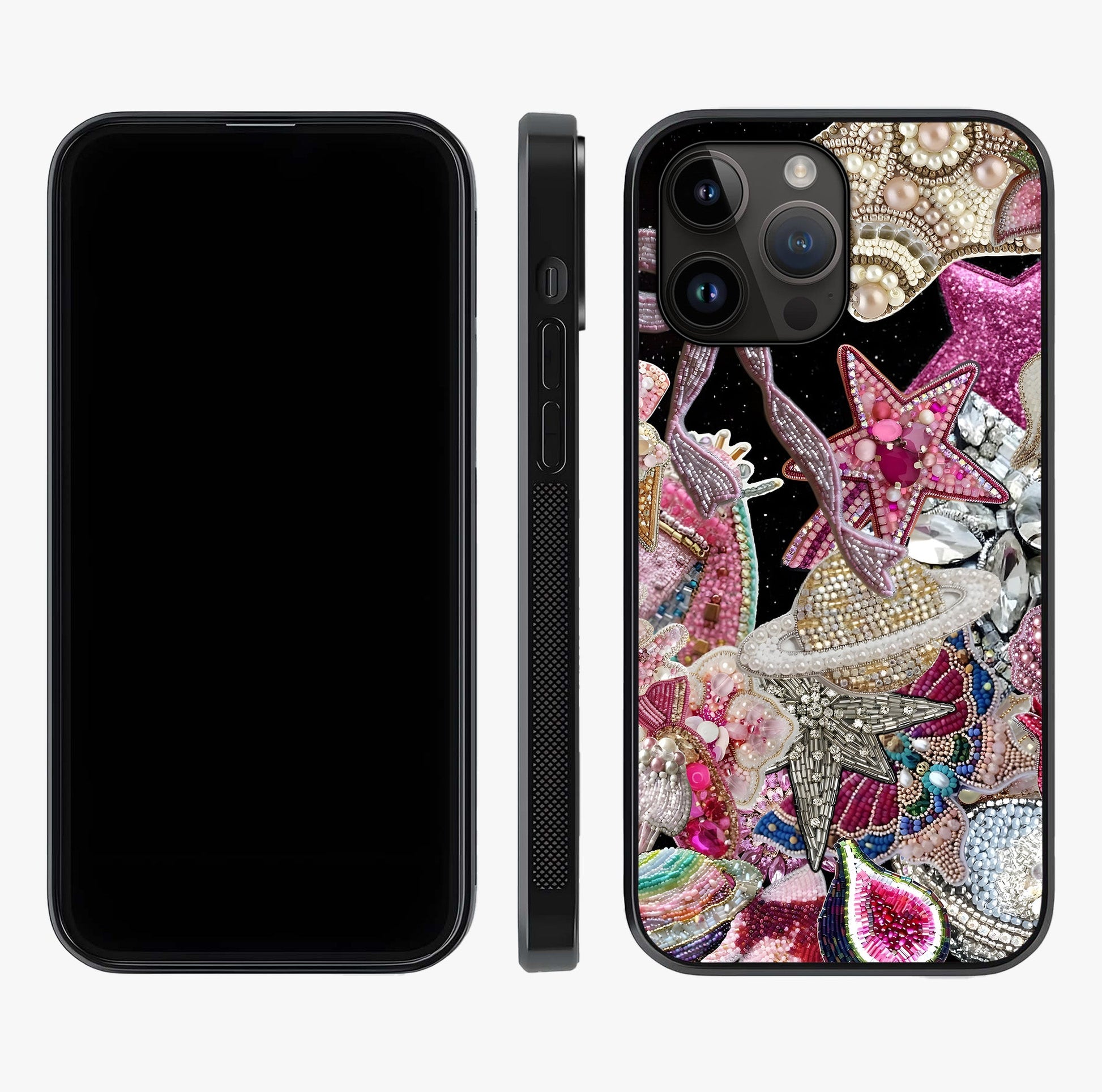 Starlit Jewel Dream Glass Case displayed upright for full design visibility and premium finish.