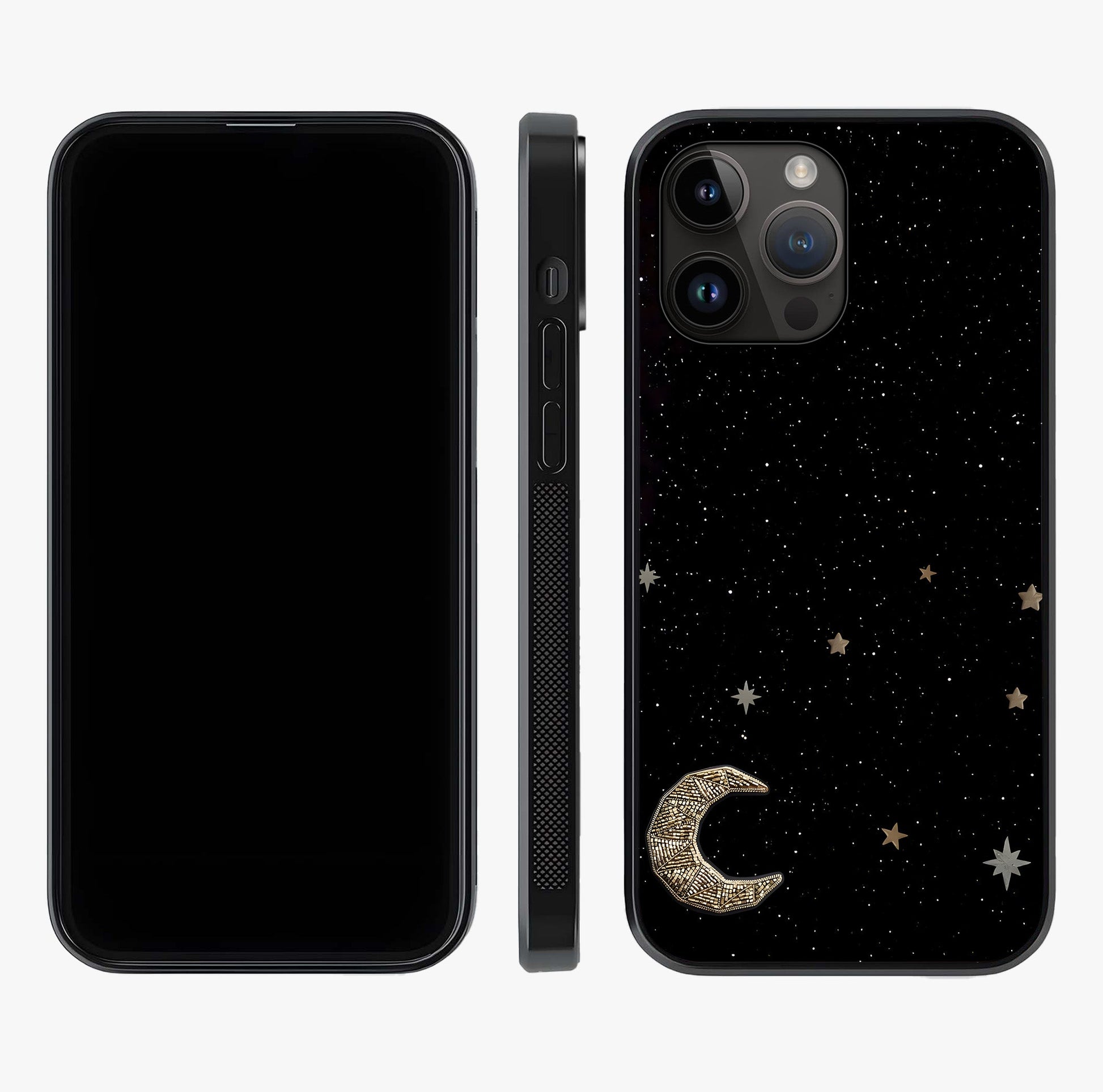 Twinkle Star With Half Moon Glass Case displayed upright for full design visibility and premium finish.