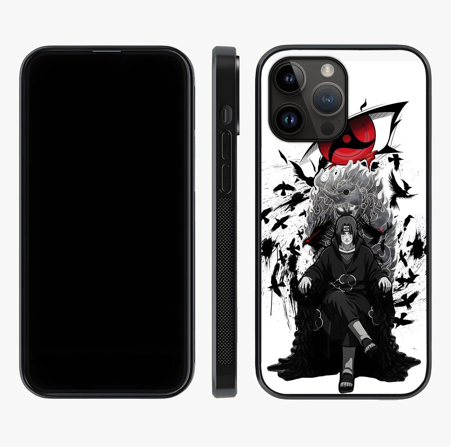 Uchiha Shadow Throne Glass Case displayed upright for full design visibility and premium finish.