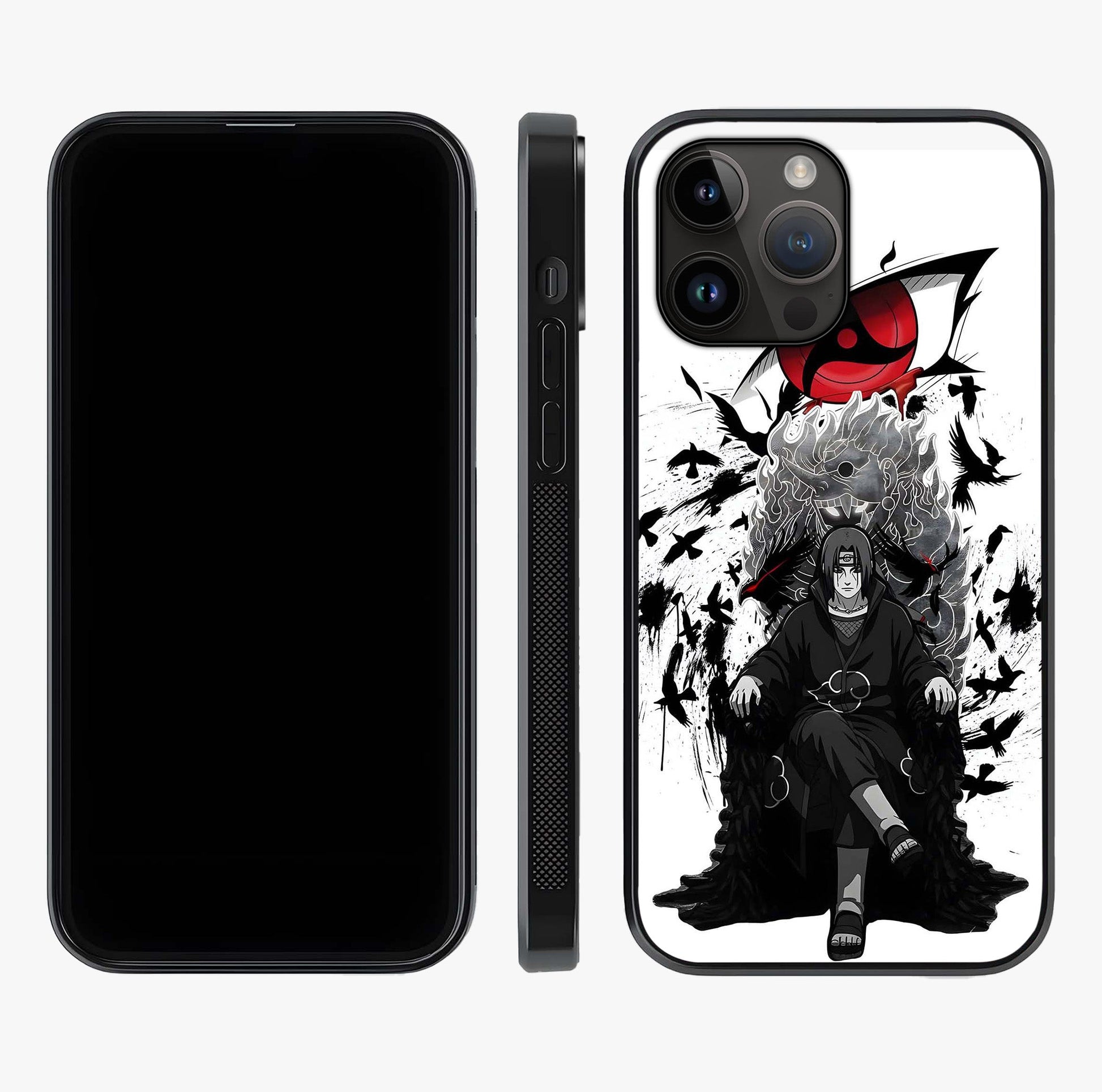 Uchiha Shadow Throne Glass Case displayed upright for full design visibility and premium finish.